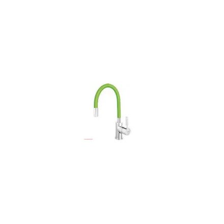 Zumba - Álló mosogató csaptelep flexibilis kifolyócsővel, zöld