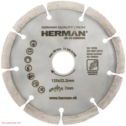 HERMAN BD-20 gyémántkorong 125mm/22,2
